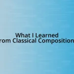 What I Learned from Classical Compositions