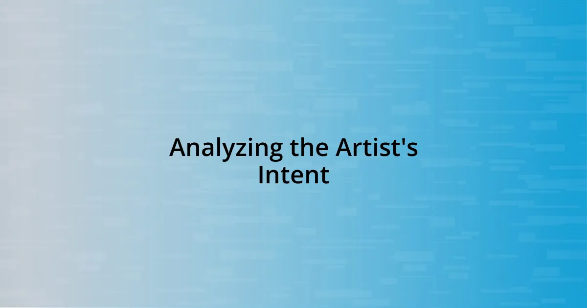 Analyzing the Artist